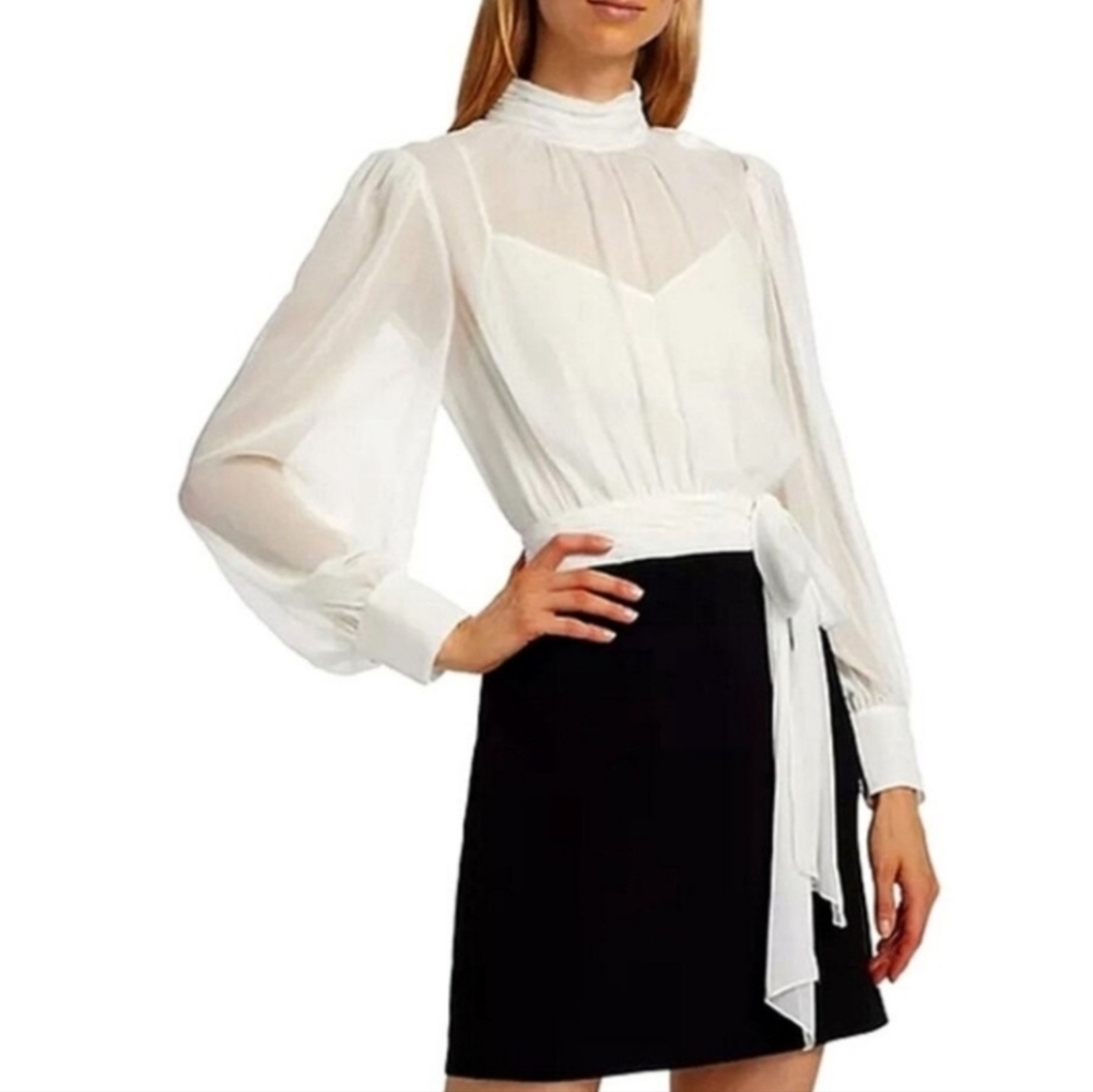 NWT Cinq a Sept Black and Ivory Elena Dress